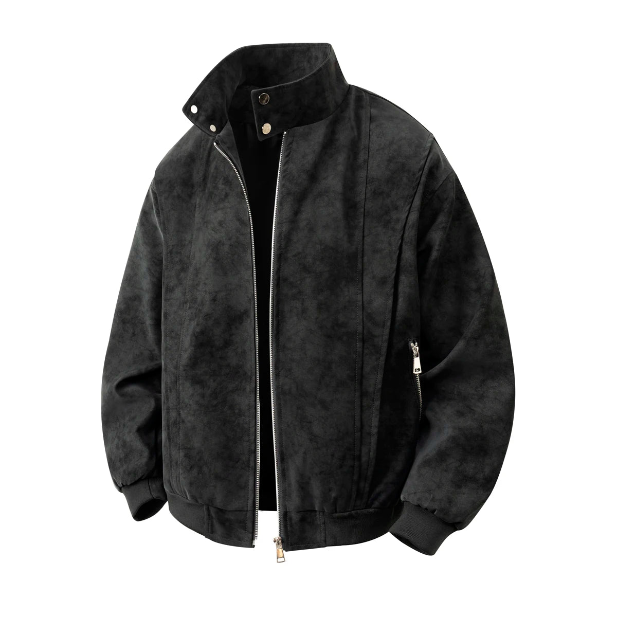 アメリカンスタイル染めPUレザージャケットメンズ春秋大きいサイズクリーンフィットスタンドカラージャケットクールショルダートップシャツ