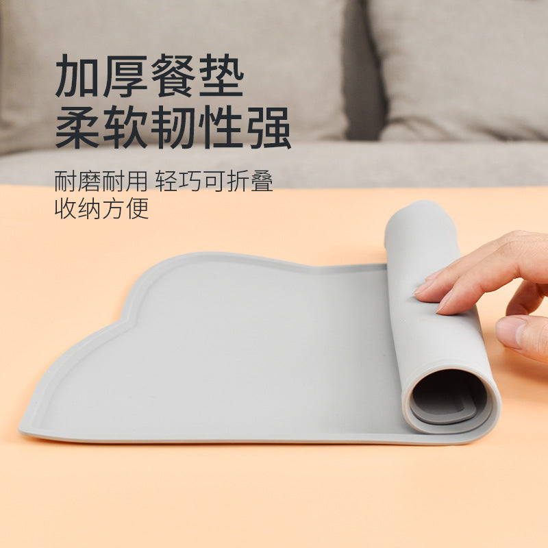 Amazon hot selling anti-overflow non-slip waterproof easy to clean daily necessities pet silicone placemat cat dog mat placemat