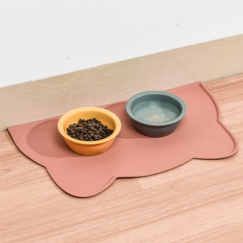 Amazon hot selling anti-overflow non-slip waterproof easy to clean daily necessities pet silicone placemat cat dog mat placemat