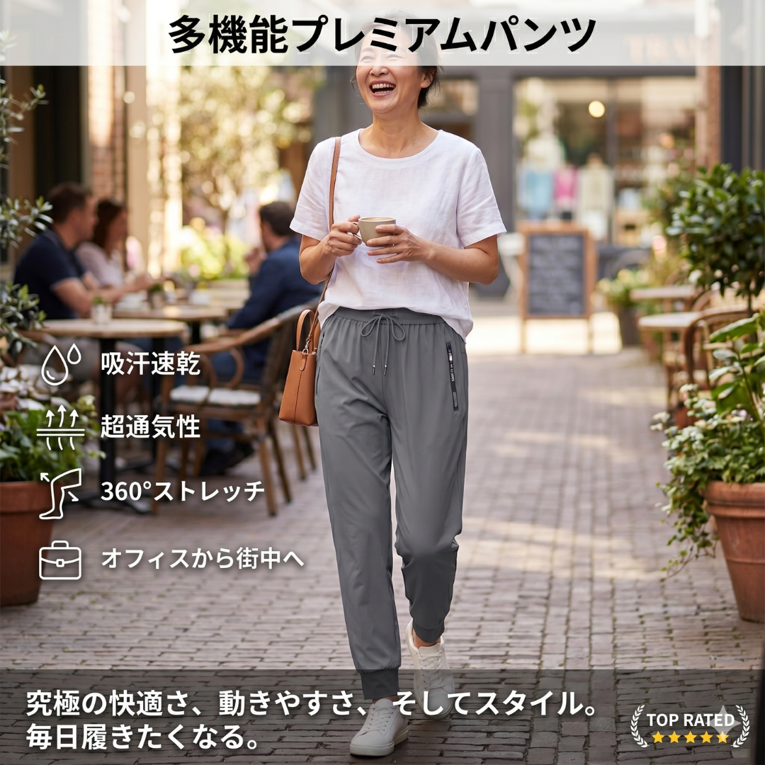【2026年最新作｜男女兼用】ON/OFFをシームレス  驚異の「接触冷感」アイスシルク・多機能プレミアムパンツ