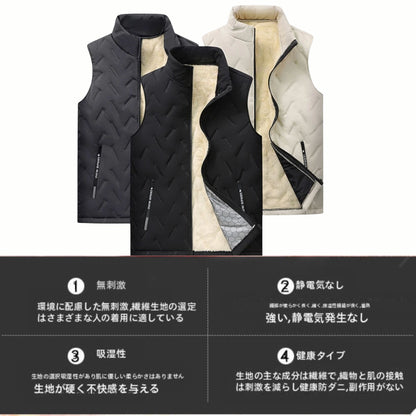 【冬の定番】【極暖】男女兼用 裏起毛フリースベスト｜防風・軽量・アウトドア対応
