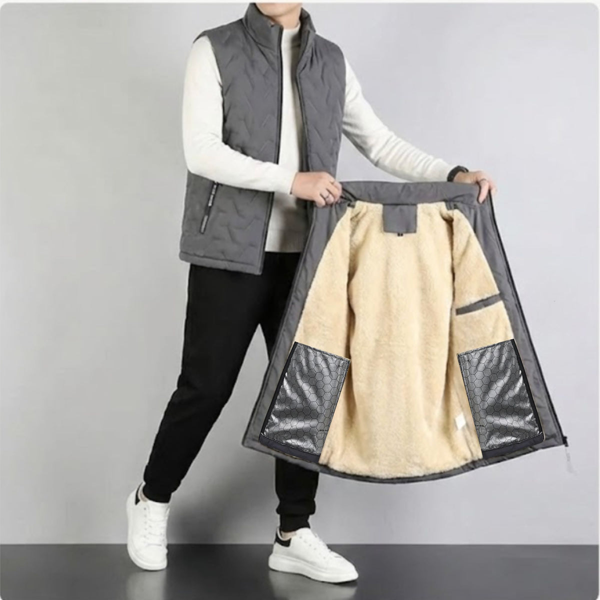 【冬の定番】【極暖】男女兼用 裏起毛フリースベスト｜防風・軽量・アウトドア対応