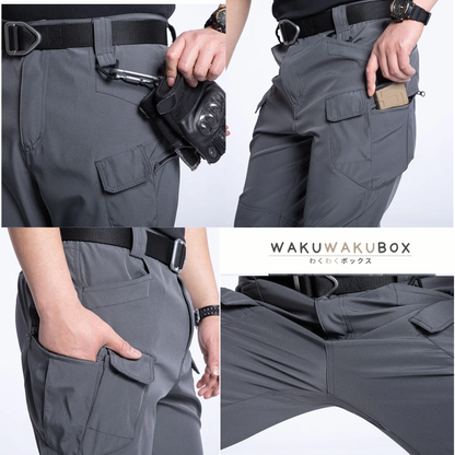 【アウトドア最適】メンズ タクティカルカーゴパンツ™｜伸縮性ウエスト・多ポケット・ハイキング＆作業用