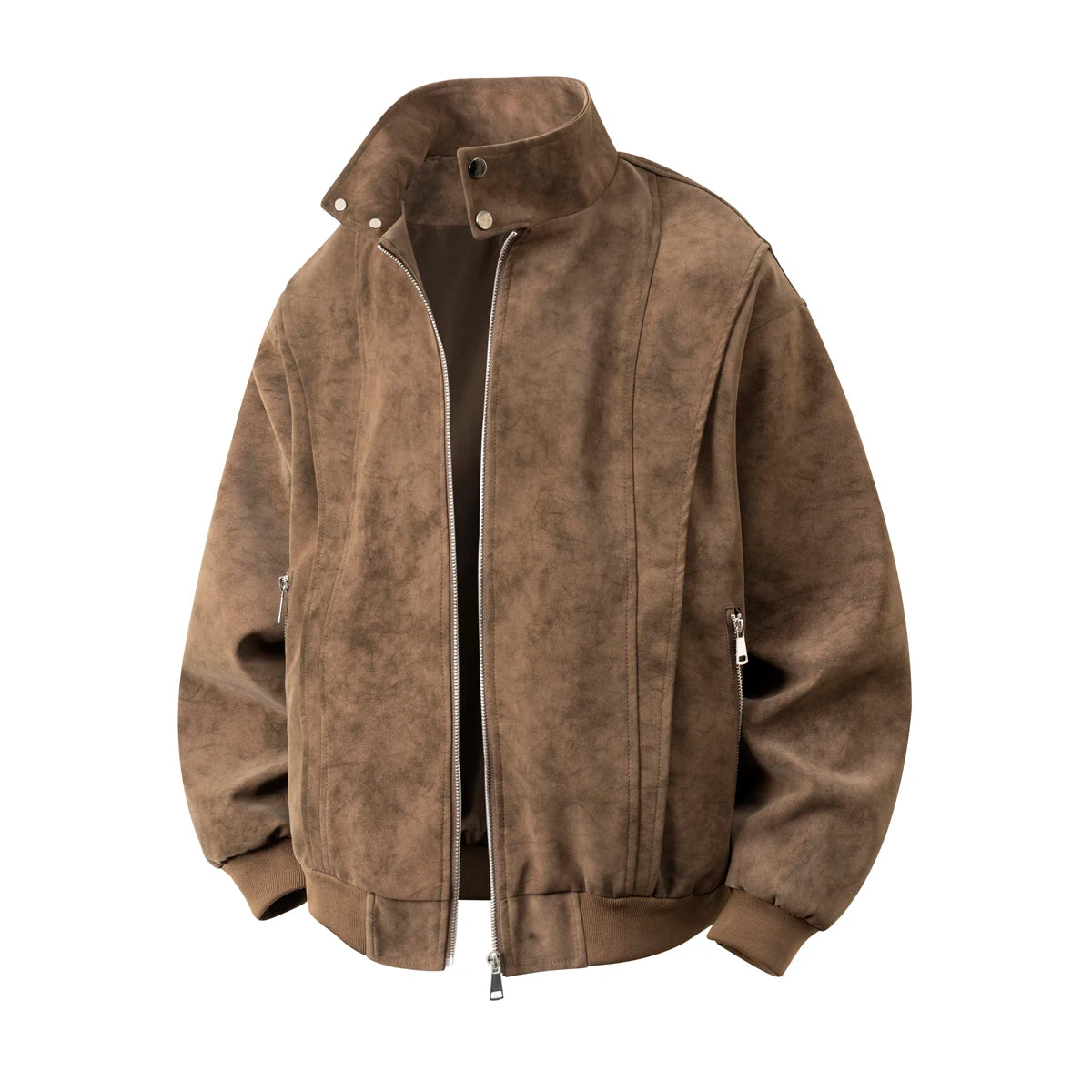 アメリカンスタイル染めPUレザージャケットメンズ春秋大きいサイズクリーンフィットスタンドカラージャケットクールショルダートップシャツ