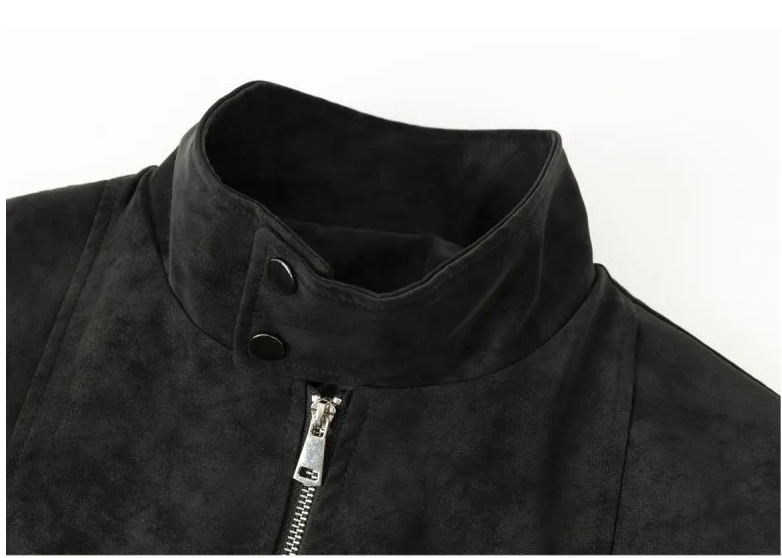 アメリカンスタイル染めPUレザージャケットメンズ春秋大きいサイズクリーンフィットスタンドカラージャケットクールショルダートップシャツ