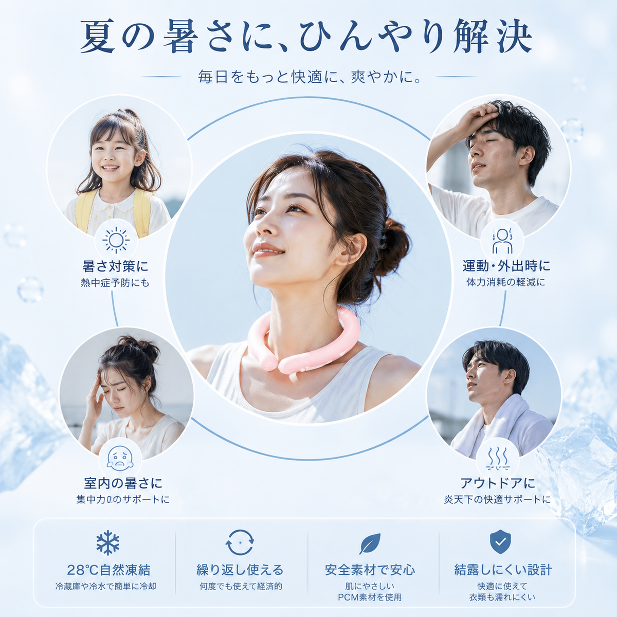AirShade IceLoop™ ネッククーラー｜PCM冷感リング・首元冷却・夏用クールリング