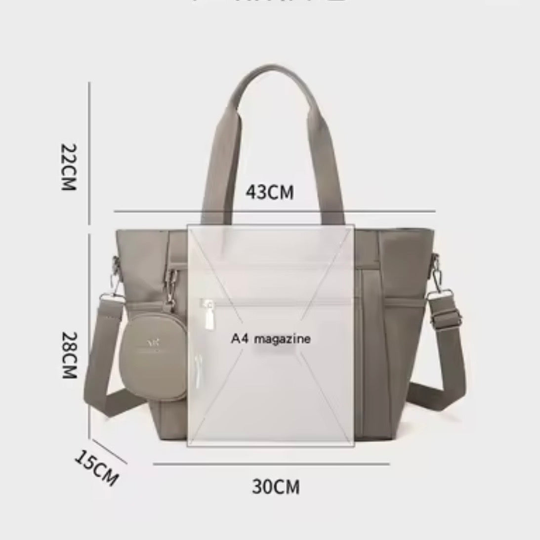 シンプル軽量ナイロントートバッグ｜大容量・通勤通学に最適・2WAYショルダー