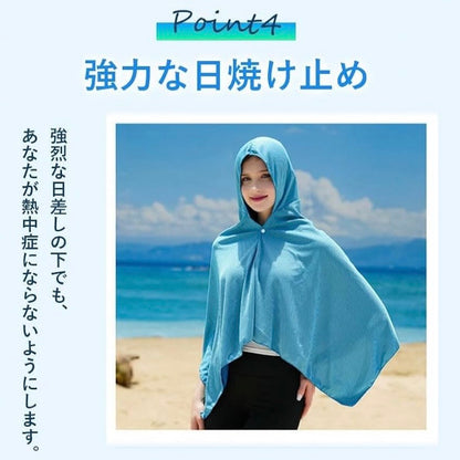 氷涼ポンチョ5秒で-15℃冷感