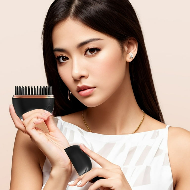 ヒートブラシ コードレス ヘアアイロン ストレートブラシ ミニ ポータブル 携帯用 ヘアアイロン ブラシ型 前髪 アイロン 簡単スタイリング 持ち運び 軽量 通勤通学 出張 旅行先 プレゼント 海外対応 送料無料