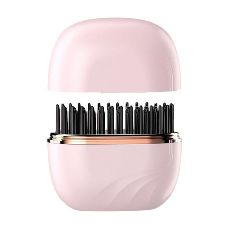 ヒートブラシ コードレス ヘアアイロン ストレートブラシ ミニ ポータブル 携帯用 ヘアアイロン ブラシ型 前髪 アイロン 簡単スタイリング 持ち運び 軽量 通勤通学 出張 旅行先 プレゼント 海外対応 送料無料
