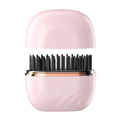 ヒートブラシ コードレス ヘアアイロン ストレートブラシ ミニ ポータブル 携帯用 ヘアアイロン ブラシ型 前髪 アイロン 簡単スタイリング 持ち運び 軽量 通勤通学 出張 旅行先 プレゼント 海外対応 送料無料