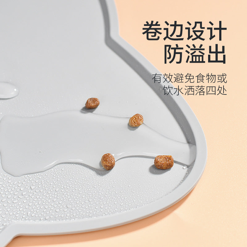 Amazon hot selling anti-overflow non-slip waterproof easy to clean daily necessities pet silicone placemat cat dog mat placemat