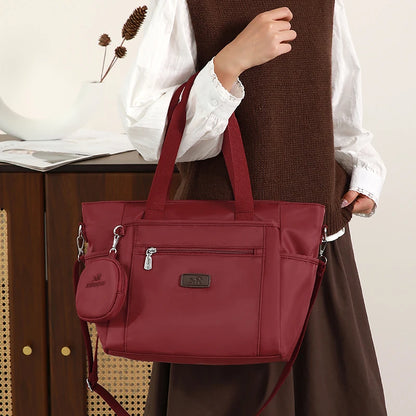 シンプル軽量ナイロントートバッグ｜大容量・通勤通学に最適・2WAYショルダー