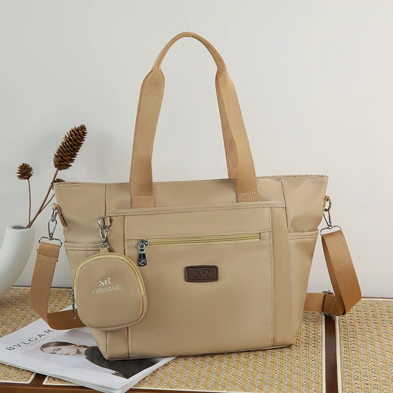 シンプル軽量ナイロントートバッグ｜大容量・通勤通学に最適・2WAYショルダー