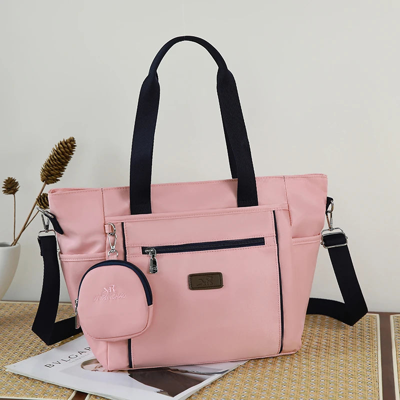 シンプル軽量ナイロントートバッグ｜大容量・通勤通学に最適・2WAYショルダー